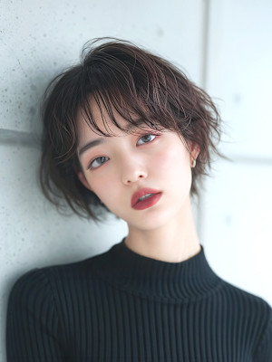 20代30代40代　小顔カットマッシュショート＃52