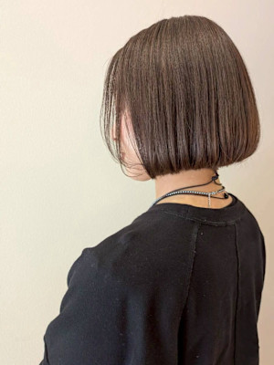 ベージュカラー 髪質改善 ボブ 顔周りカット 20代 透明感