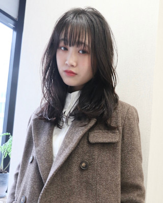 ミディアムレイヤーニュアンスパーマミディアムパーマ久屋大通