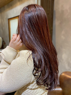 顔周りカット レイヤー 艶髪 髪質改善 ブラウンカラー 