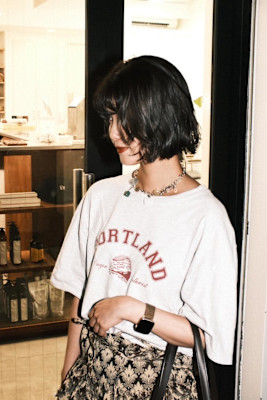 暗髪ボブパーマ