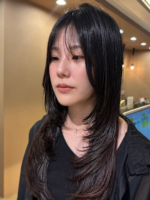 韓国風レイヤーカット/レイヤーカット/ロングレイヤー