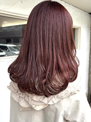 クラゲヘアー/オリーブグレー/黒髪/ココアベージュ/小顔/松