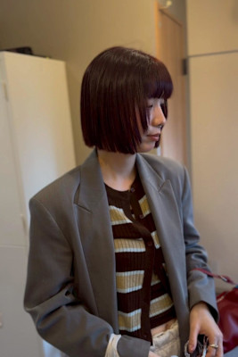 チェリーレッド/ミニボブ/フェイスレイヤー