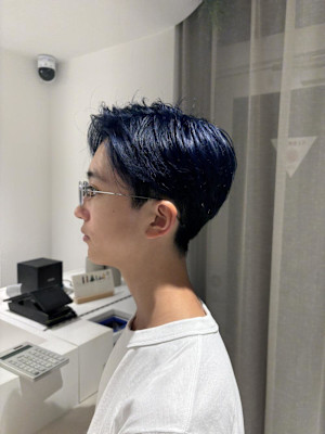 メンズブリーチ/ネイビーカラー/ダブルカラー