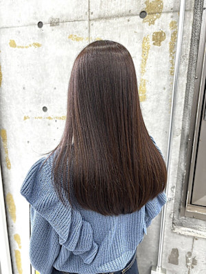 韓国顔まわりレイヤーカットグレージュオリーブベージュブラウン
