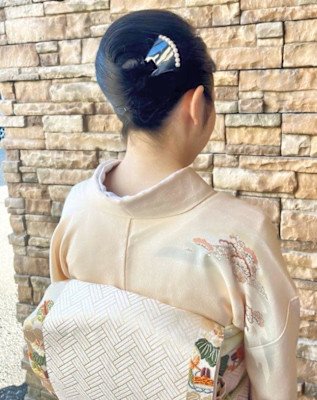 七五三　訪問着御着付け　ヘアアレンジ