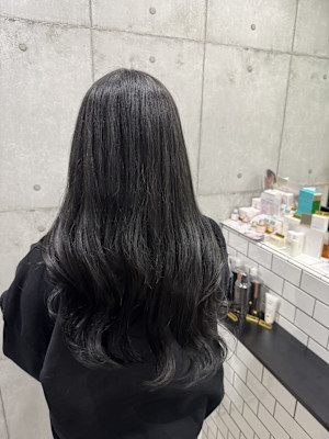 暗髪透明感カラー