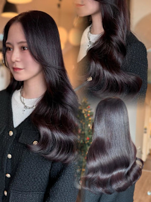 ブリーチなしで叶うボルドーヘア♪