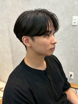 毛流れセンターパート(メンズカット/ダウンパーマ/ナチュラル