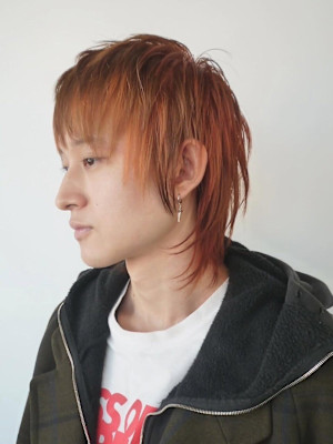 オレンジデザイン  マレットヘア