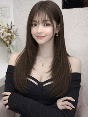 黒髪カタログ/クラゲヘアー/オリーブグレー/ココアベージュ