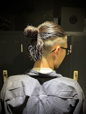 マンバン×ツイストスパイラル×フェード×men's×ロン毛