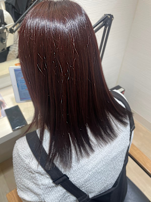 レット系白髪ぼかしカラー