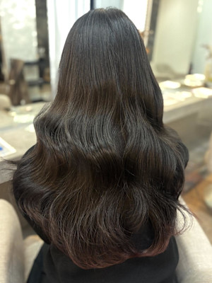 小顔ヘア/髪質改善/ブリーチなしカラー/ヘアアレンジ