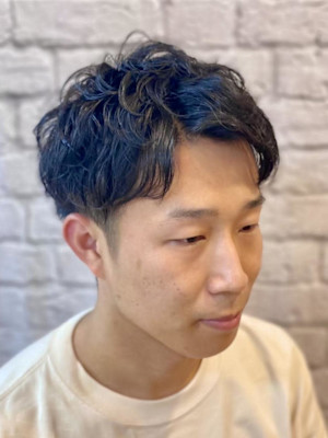 癖毛風アップバング