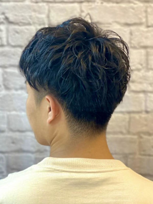 癖毛風アップバング