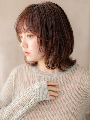 イヤリングカラーハイレイヤーウルフクラゲヘアー20代30代