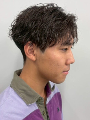 ツイストスパイラルパーマ 束感 ツーブロック マッシュパーマ