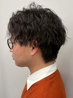 ツイストスパイラルパーマ 束感 ツーブロック マッシュパーマ