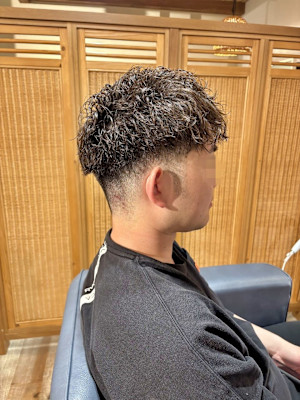 ツイスパメンズパーマ　マッシュソフトフェード