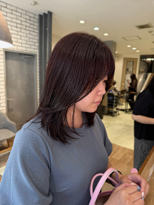 大人の落ち着きを感じるピンクバイオレットカラー【三軒茶屋】