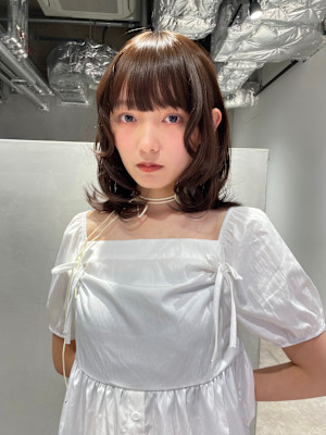 内巻きレイヤー/アッシュブラウン