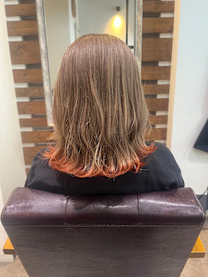 デザインカラー/エンドカラー/ミルクティーベージュ/オレンジ