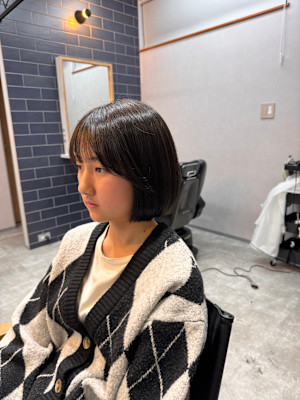 ロングからバッサリ◎天使の羽バング×タッセルボブ