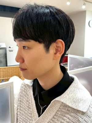 メンズカット ミニマッシュ 黒髪ショート ツーブロック