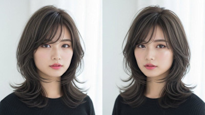 【レディース】ふんわりくびれ×顔周りレイヤー