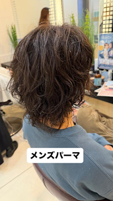 メンズゆるツイストスパイラルパーマウルフ