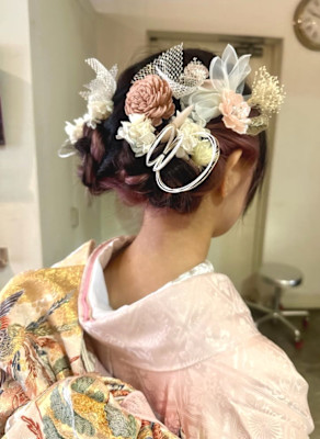 振袖　ツインアップヘアー！ 成人式や卒業式に！