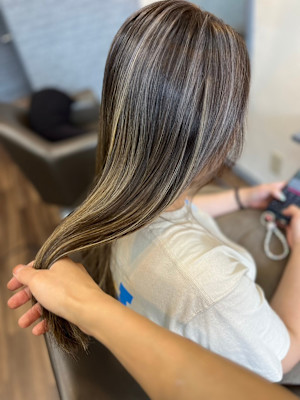 脱白髪染め☆コントラストハイライト♪