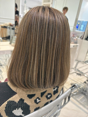 ハイライト入りボブ