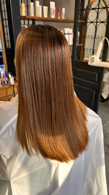 TOKIO縮毛矯正ミディアムロング カラー10レベル