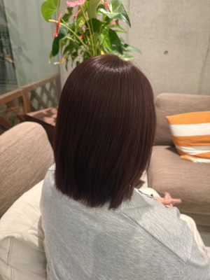 艶っと白髪も活かしたレッドブラウン