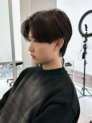 毛流れセンターパート(メンズカット/ダウンパーマ/ナチュラル