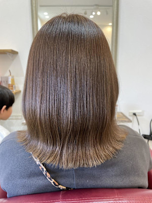 艶髪/透明感ブラウン/ボブ