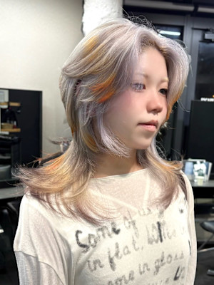 オーダーメイド　デザインカラー　ケアブリーチカラー　ウルフ