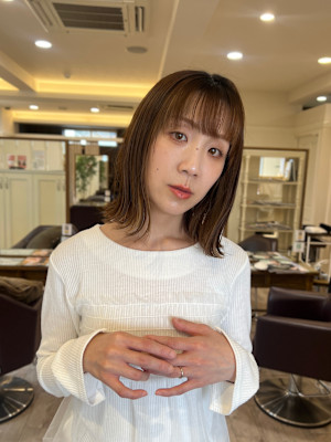 外ハネボブ/インナーカラー