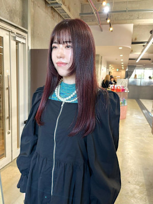 ブリーチなしカシスレッド