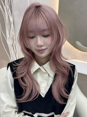 オリーブグレ／小顔に見せるヘア／ココアベージュ／黒髪カタログ