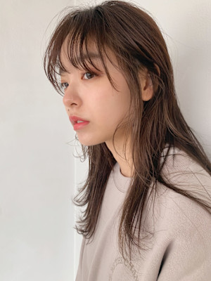 ミディアム/ナチュラル/ミルクティーベージュ/レイヤーカット