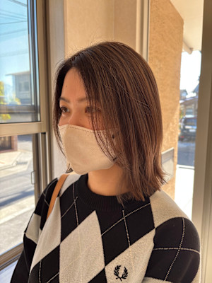 ぱつっとbob✖️ハイライトグレージュ