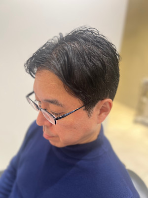 【麻布十番/メンズカット】ショート　センターパート　50代