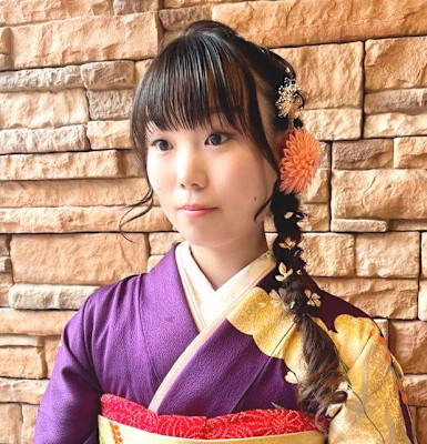 二十歳の集い　編み下ろしヘア