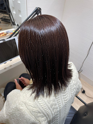 ボブスタイル顔まわりレイヤー