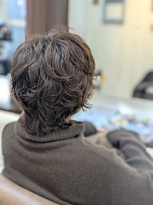 マッシュウルフショート×パーマ