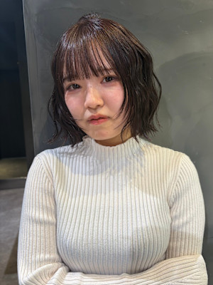 似合わせレイヤーボブ×透明感ダークカラー